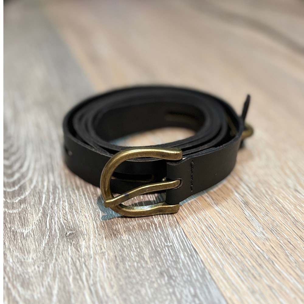 Universal Thread Black Leather Belt 2XL Antique Brass Buckle Minimalist Boho